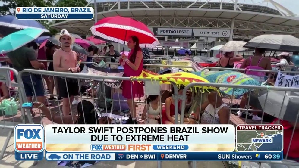 Swift moved Saturday's concert in Rio de Janeiro to Monday in the wake of a fan's death during an extreme heat wave before Friday's performance as the heat index soared to record levels near 140 degrees. 