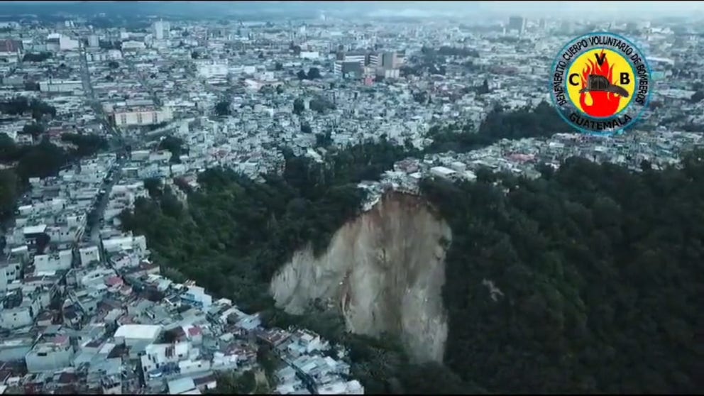 At least six people are missing after a massive landslide struck a Guatemala City neighborhood Wednesday. (Video: Benemérito Cuerpo Voluntario de Bomberos de Guatemala)