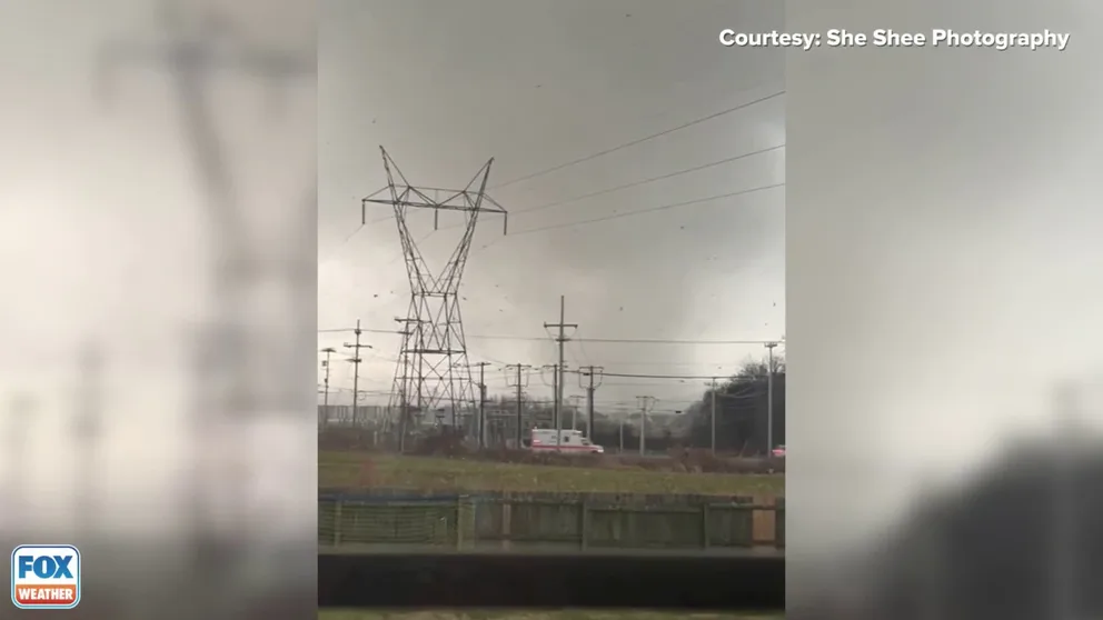 No audio. Video shows a tornado as it tore through Clarksville, Tenneessee, on Saturday.