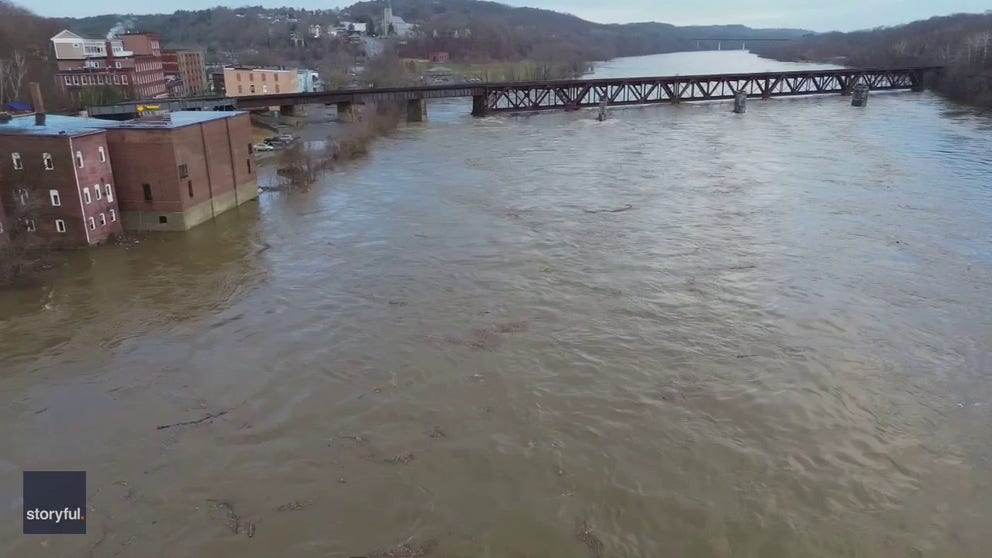 Parts of Augusta, Maine, flooded on Tuesday after the Kennebec River burst its banks due to excessive rain the day before, local news reported. This drone footage by Dave Dostie shows the flooded Kennebec River rushing through the city on Tuesday morning.