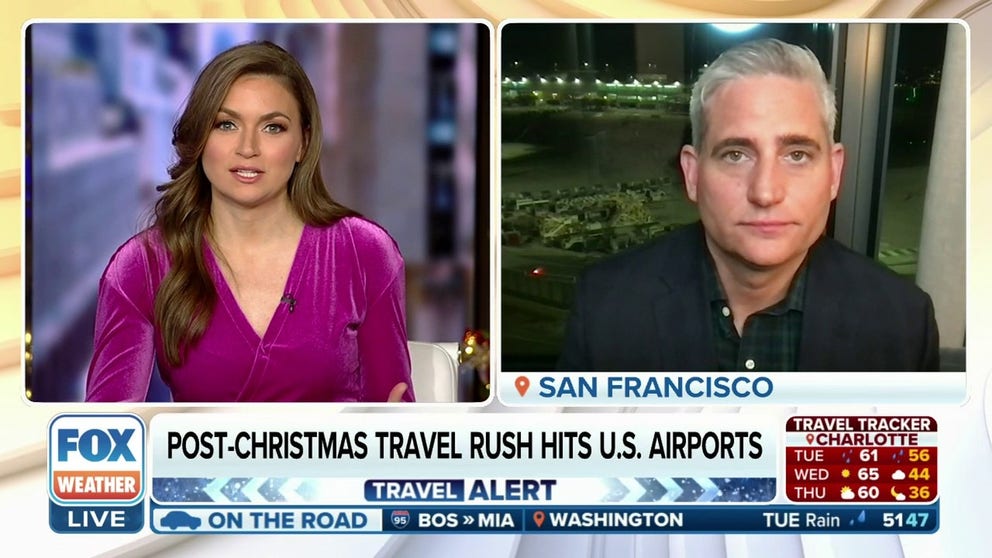 The day after Christmas is usually a very busy travel day. Flights may be delayed at major airports due to storms passing through the Southeast. The Points Guy Managing Editor Clint Henderson joins FOX Weather to provide more information.