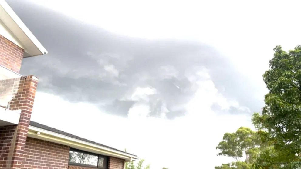 Footage from a northern suburb of Sydney shows rain, hail and strong winds amid a series of storms that have caused deadly weather across Australia.