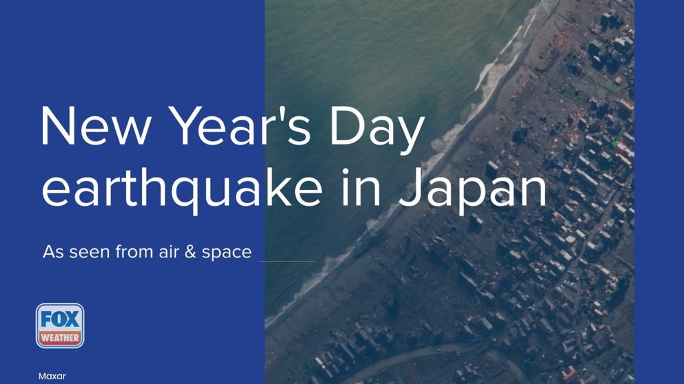 Satellite images from Maxar Technologies and aerial photos from Jiji Press show the destruction caused by a deadly magnitude 7.5 earthquake in Japan on New Year's Day 2024.