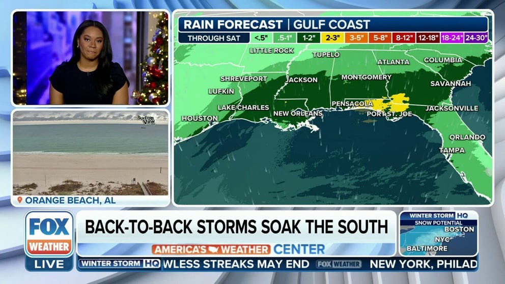 Back-to-back storms soak the South | Latest Weather Clips | FOX Weather
