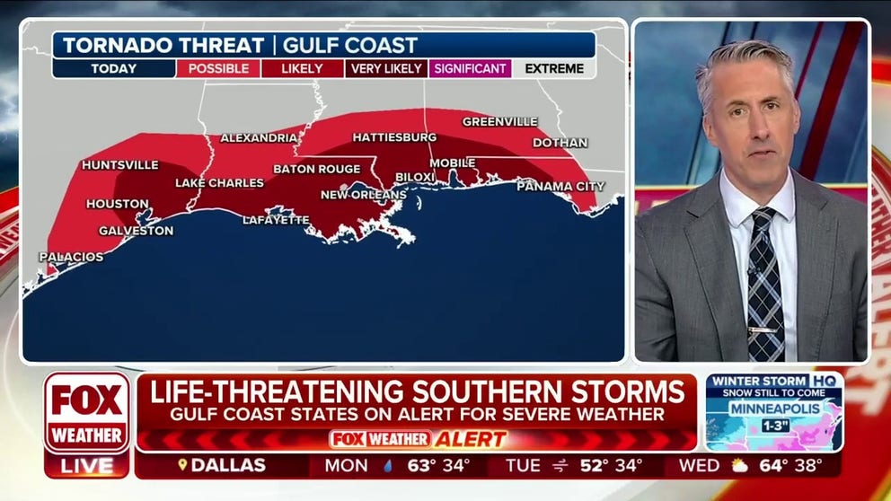 Millions in South at risk of seeing severe thunderstorms, tornadoes ...