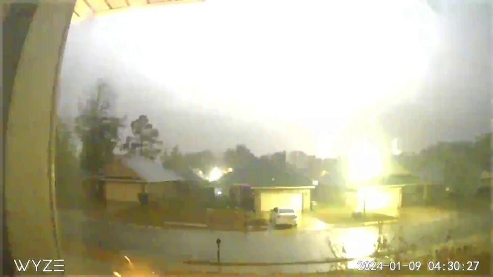 A close call Tuesday morning in Daphne, Alabama, with a severe thunderstorm.
