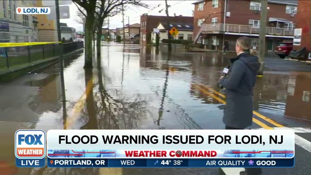 Residents near the Saddle River in Lodi, New Jersey were evacuated on Tuesday after a monster storm caused the river to crest 4 feet above flood level. FOX Weather Correspondent Katie Byrne is on Main Street where the flooding has closed the road. 