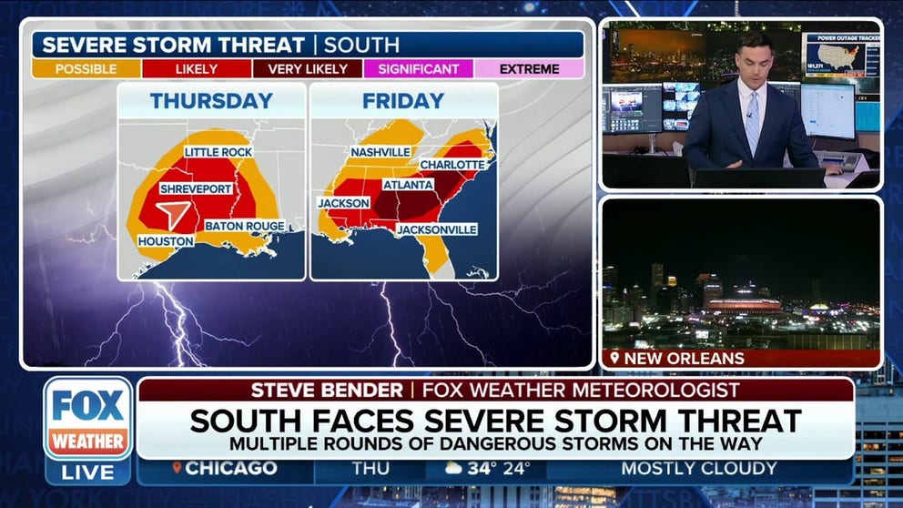South faces severe storm threat | Latest Weather Clips | FOX Weather