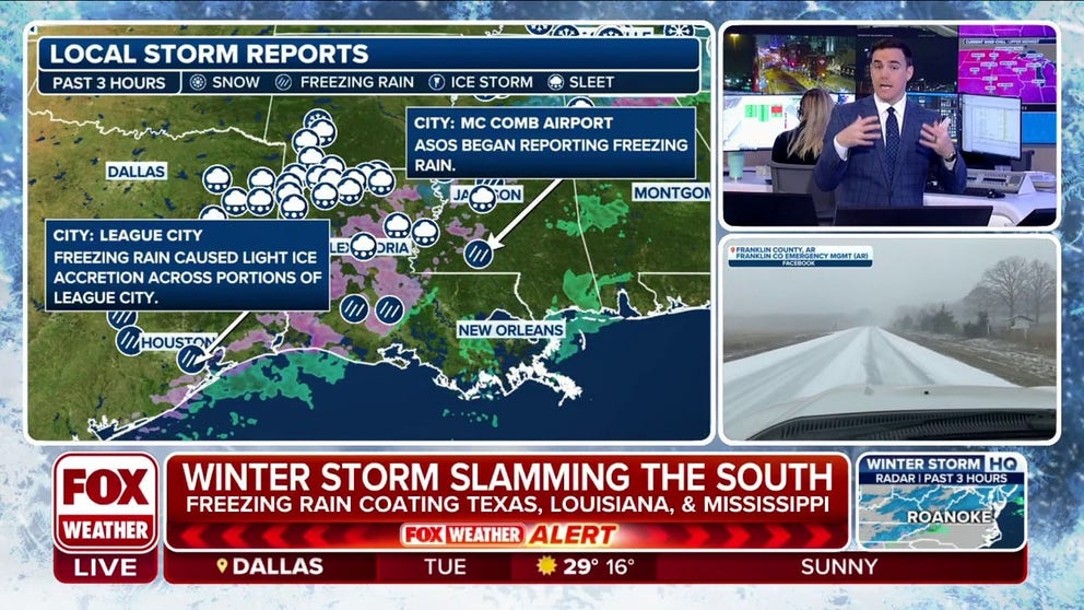 Travel nightmares in South with freezing rain, snow | Latest Weather ...