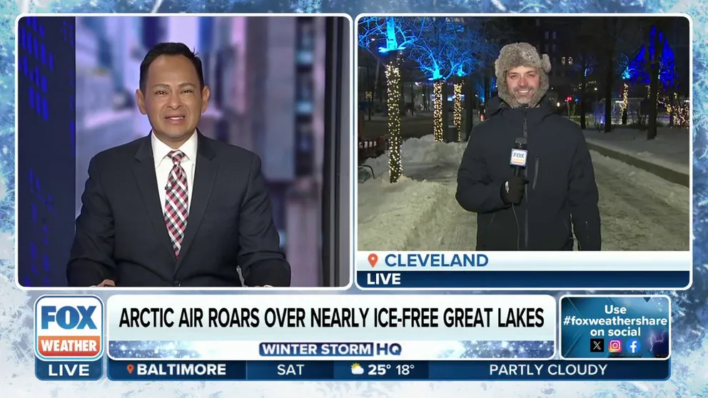 FOX Weather Meteorologist Nick Kosir reports on the snow that fell in Cleveland, Ohio.