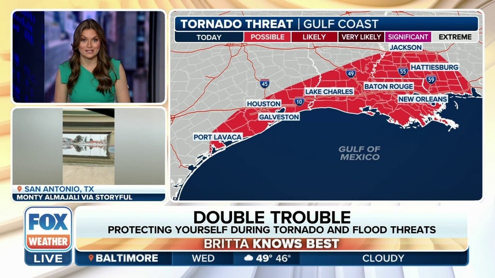 Severe weather targets South with tornadoes possible along Gulf Coast ...