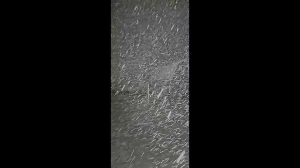 Video recorded in Fitchburg, Massachusetts, shows snow filling the air during a winter storm on Sunday, Jan. 29, 2024.