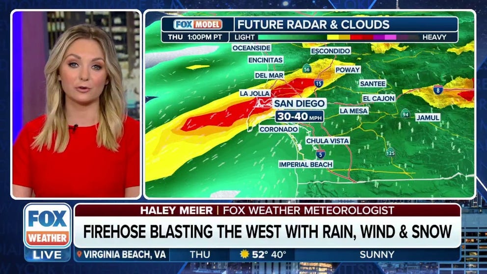 Heavy rain and snow is expected to fall over much of California on ...
