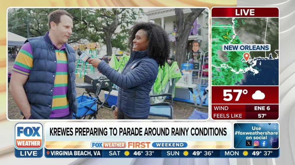 Mardi Gras season has arrived, and major parades are scheduled for the next two weekends. Unfortunately, rain is in the forecast, causing crews to scramble and adjust plans to work around the storm. FOX Weather’s Brandy Campbell is in New Orleans to learn more about how the krewes are preparing for the inclement weather.