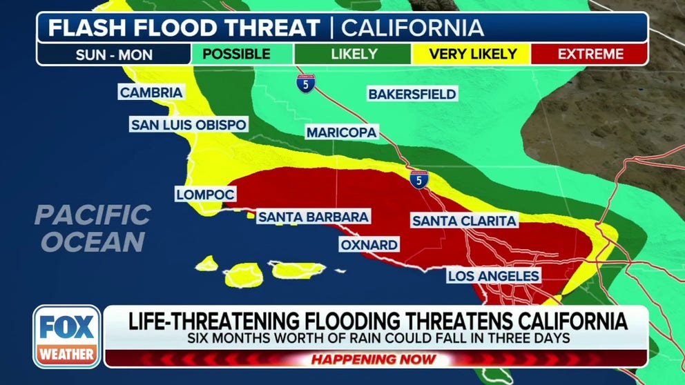 FOX Weather is tracking the latest atmospheric river to make landfall in California. High winds, heavy rain, flash flooding and mudslides are extremely likely from Santa Barbara through Los Angeles.