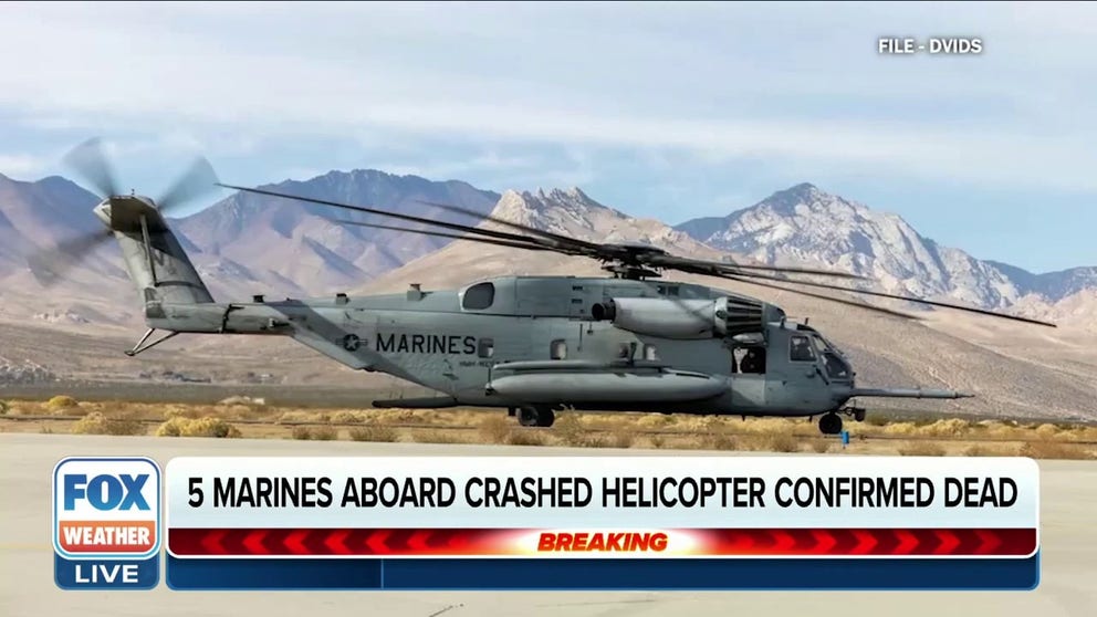 Five Marines have been killed following a helicopter crash amid a recent atmospheric river storm in California, the U.S. Marine Corps said.