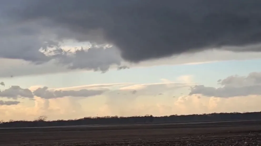 Severe storms moved through northern and central Illinois on Thursday evening. Storm chaser Corey Gerken spotted this tornado forming just southeast of Henry. 
