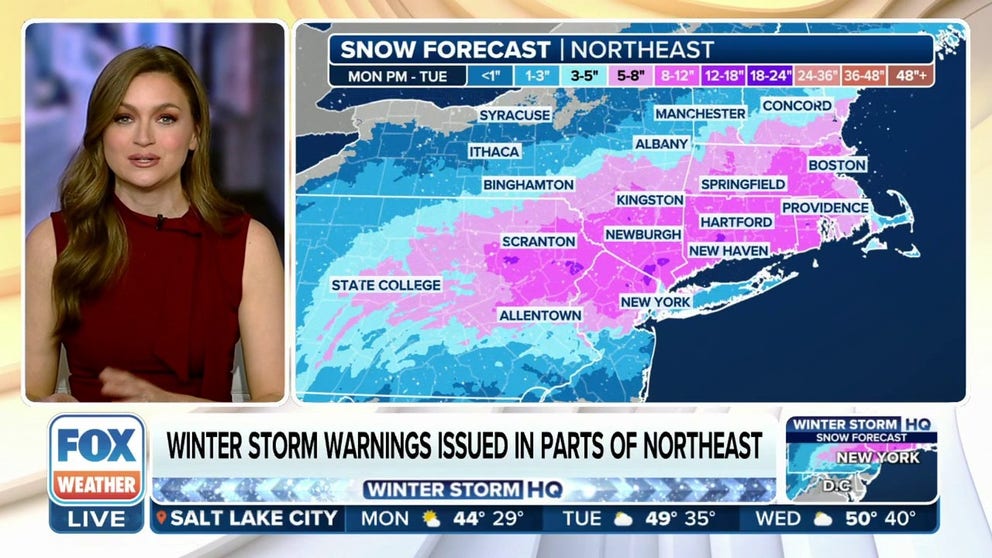 More than 30 million people from Pennsylvania to New England are under a Winter Storm Warning as a potential nor’easter gets set to blast the region with heavy snow.