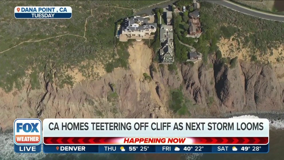 California homes teetering on the edge of a cliff | Latest Weather ...