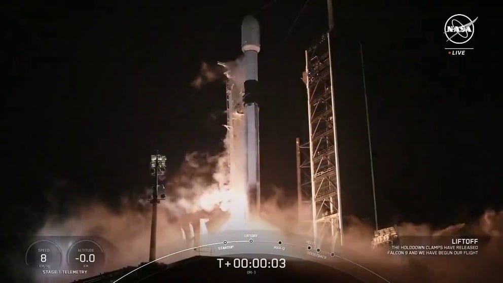 A SpaceX Falcon 9 rocket launched Intuitive Machines Nova-C Moon lander called Odysseus on Thursday morning from Kennedy Space Center in Florida. (Video: NASA/SpaceX)