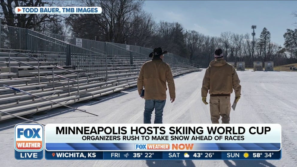 Minneapolis is hosting the World Cup cross-country ski race but has seen its least snowiest winters on record.