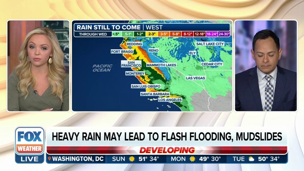 Flash flooding, landslides likely in California as another atmospheric ...
