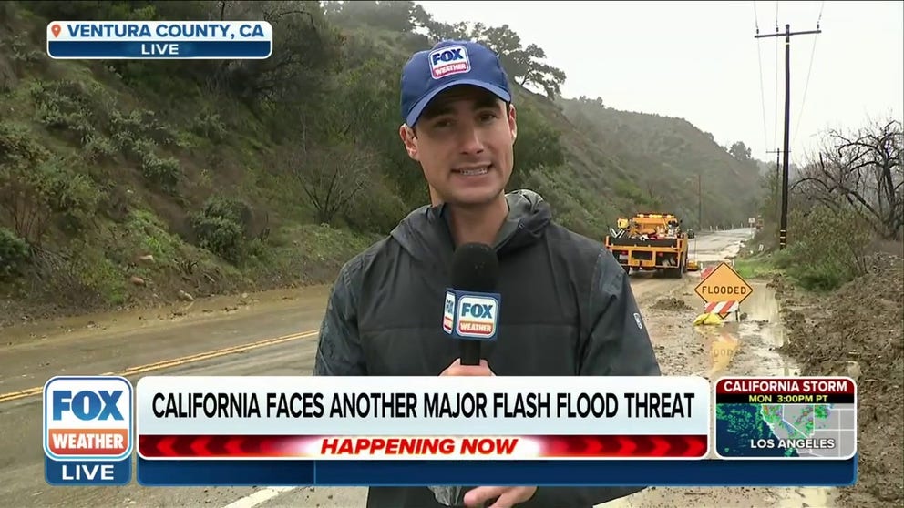 FOX Weather's Max Gorden is live in Ventura County, California, where crews are still clearing away a landslide from a road, one of the many landslides the state has seen so far.