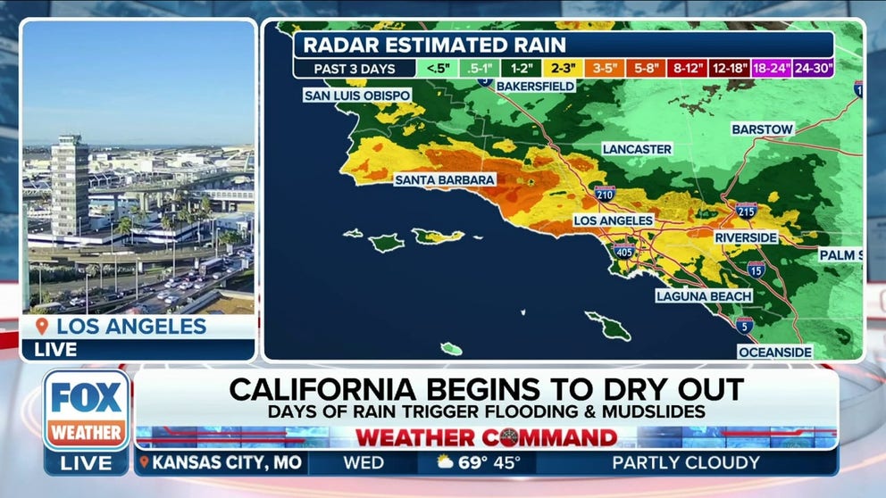 Atmospheric river storm quickly exiting California | Latest Weather ...