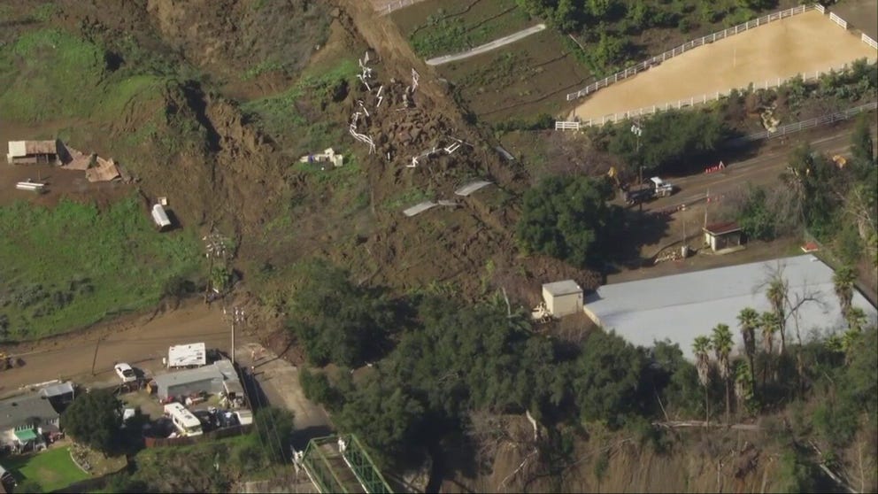 Crews are working to clear mud and debris from a road near Santa Paula in California after a massive mudslide on Wednesday. There's no word on when the road will be allowed to reopen.