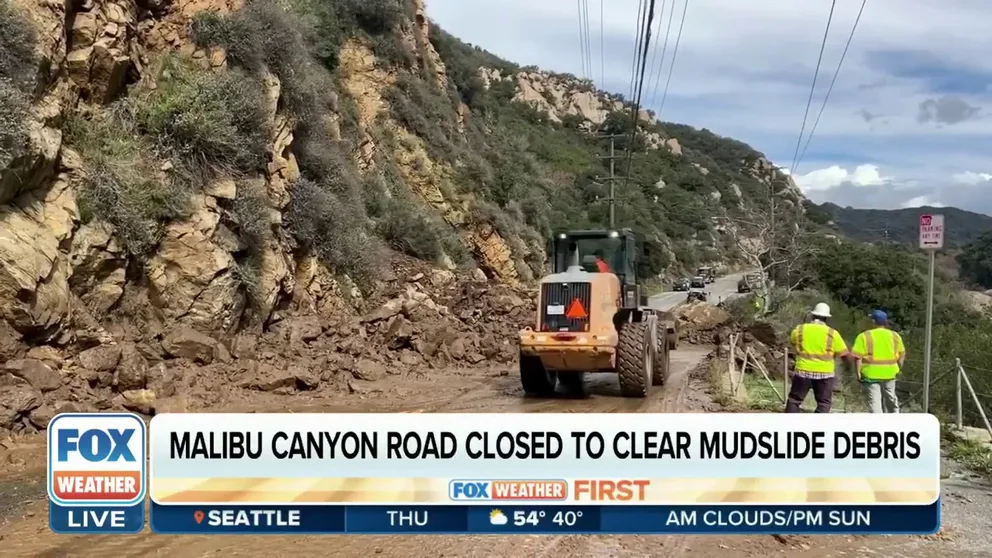 FOX Weather Correspondent Max Gorden was in Malibu, California, on Wednesday as crews worked to clear rocks and debris from a busy stretch of road after days of relentless rain from an atmospheric river storm.