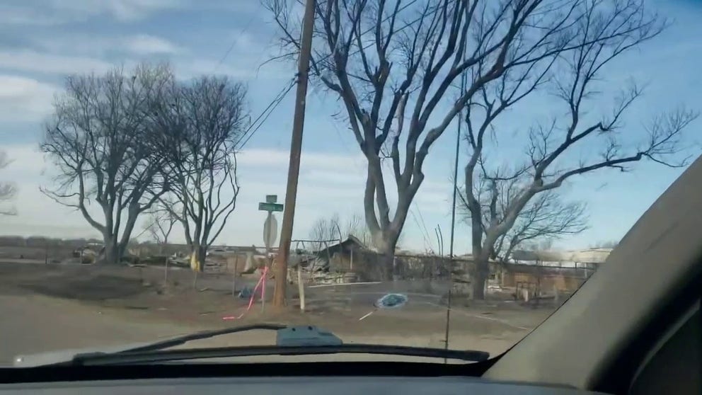 A local in Fritch, Texas, captured video of extensive damage seen in the town after wildfires ripped through parts of the state’s panhandle on Tuesday.
