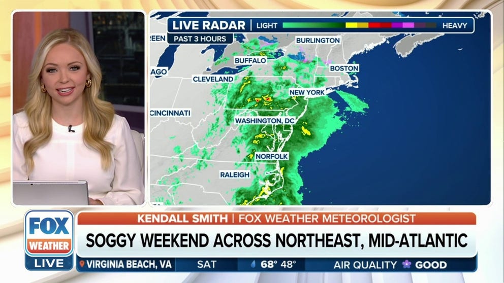 Many Americans along the Eastern seaboard are waking up to a soggy start to their weekend. While Saturday may be soaked, the weather should clear up by Sunday. March 2, 2024.