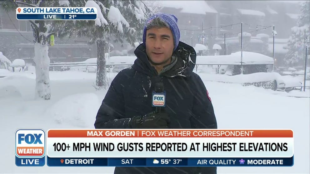 More than 2 feet of snow and wind gusts over 100 mph have already been reported in parts of California as a life-threatening blizzard overtakes the Sierras. March 2, 2024.