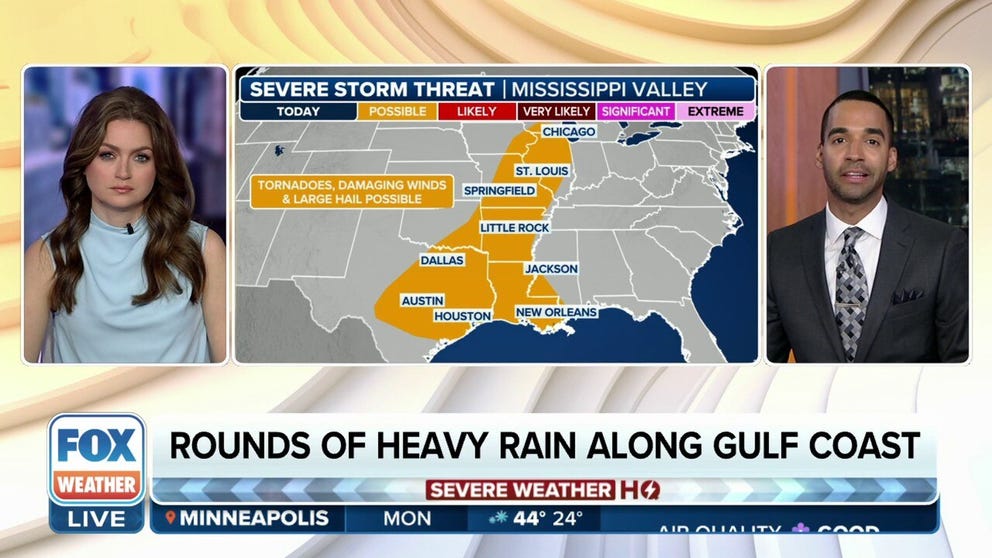 New workweek brings threat of severe weather to millions from Gulf ...