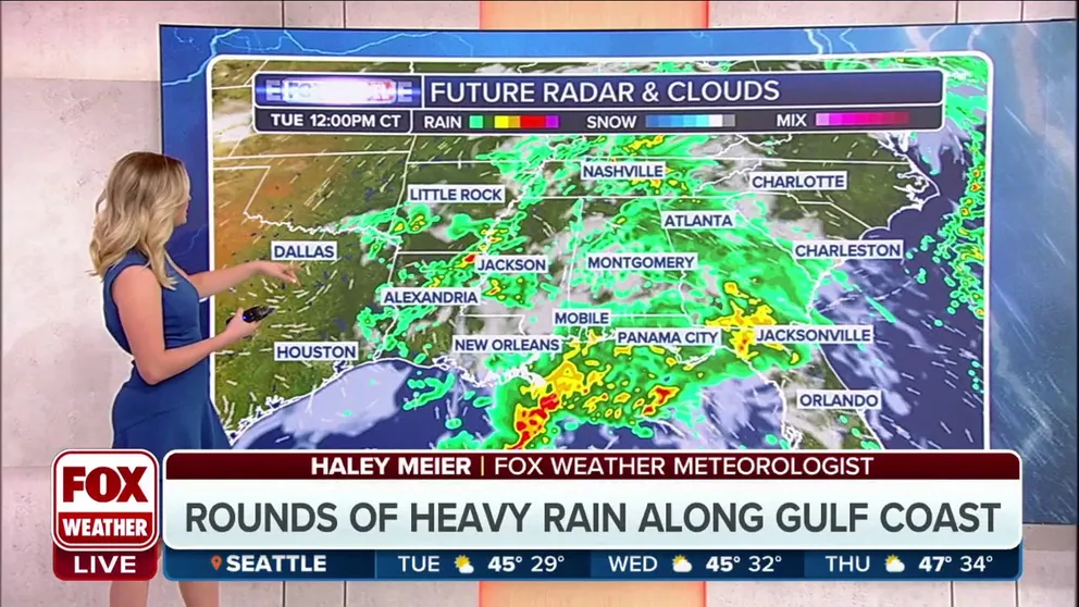 An active weather pattern is setting up for parts of the South, bringing the chance of severe weather and flooding rains to areas along the Gulf Coast. 