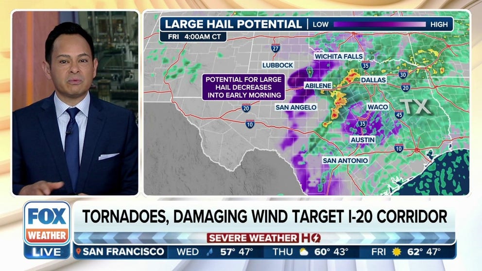 Dallas at risk of seeing large hail Wednesday as severe weather threat grows this week | Latest Weather Clips | FOX Weather