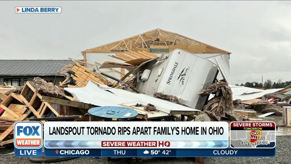 Linda Berry spoke to FOX Weather about the moment she realized a tornado destroyed her sister's home in Leipsic, Ohio, and how her sister is working to rebuild. She had only lived in the home for less than a year. March 6, 2024.