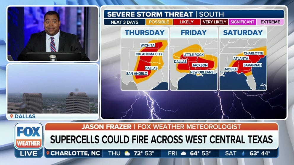 Severe weather threat continues into weekend across South, Southeast ...