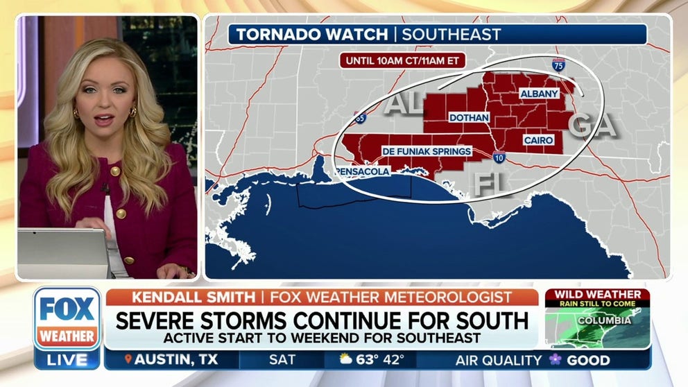 Severe storms threaten Southeast Saturday | Latest Weather Clips | FOX Weather