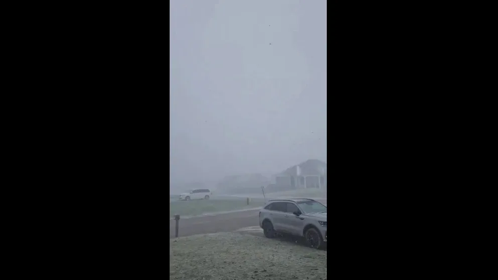 Video recorded in Scottdale, Pennsylvania, shows a snow squall on Sunday morning.