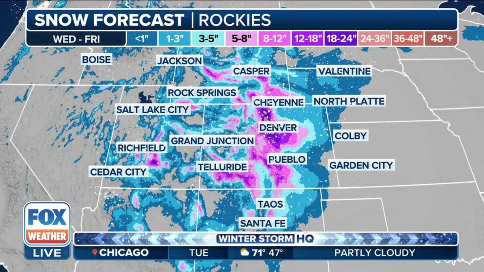 Denver is expecting between 8-12" of snowfall through Friday morning.