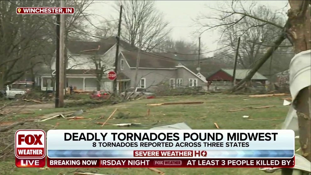 One resident of Winchester, Indiana said a massive tornado that swept through the historic town sounded like a freight train.