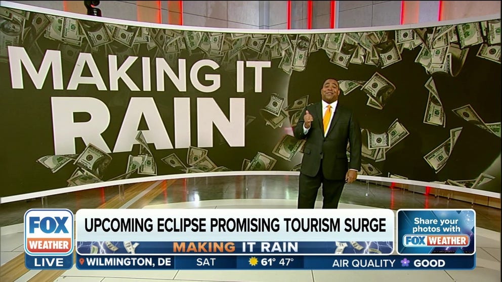 The solar eclipse on April 8 is a highly anticipated event and is expected to cause a surge in tourism as it passes diagonally across the U.S from south to east. FOX Weather Meteorologist Jason Frazer provides more information on this exciting phenomenon.