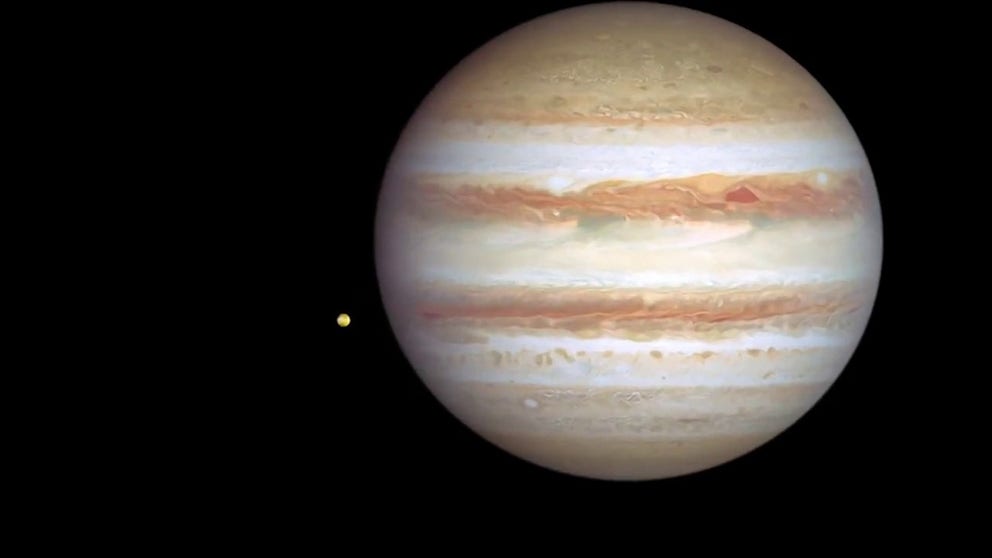 The giant planet Jupiter, in all its banded glory, takes the spotlight in these new images from NASA's Hubble Space Telescope that capture both sides of the planet.
(Video credit: NASA's Goddard Space Flight Center, Paul Morris/Aaron E. Lepsch | Music credit: "From Seedling to Something" by Matt Norman) 