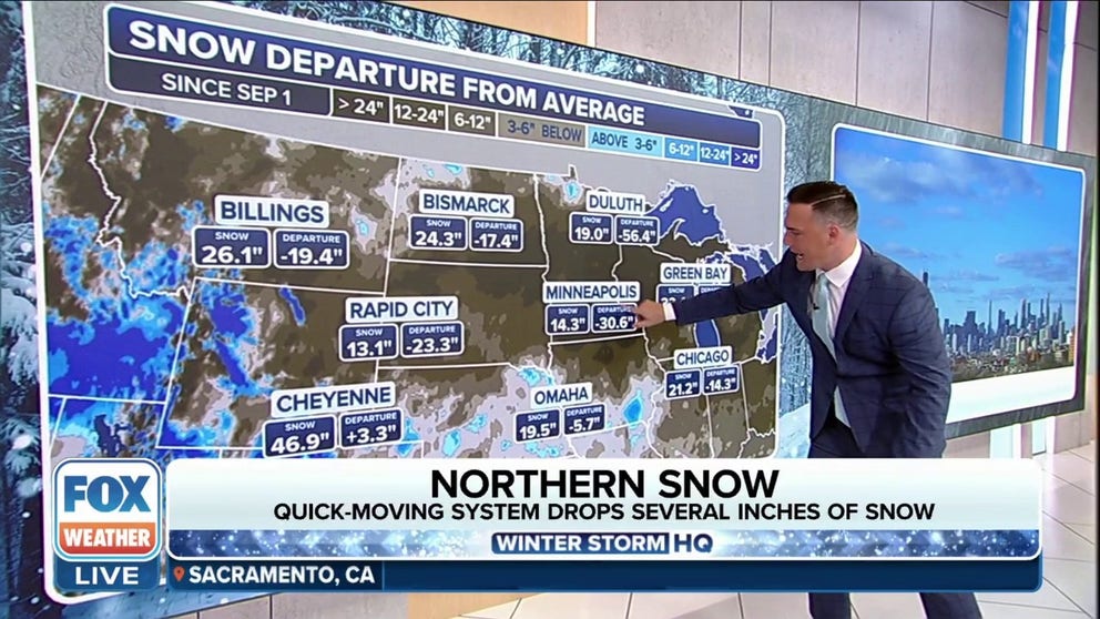 The northern U.S. will see some measurable snow this week thanks to a fast-moving winter storm.