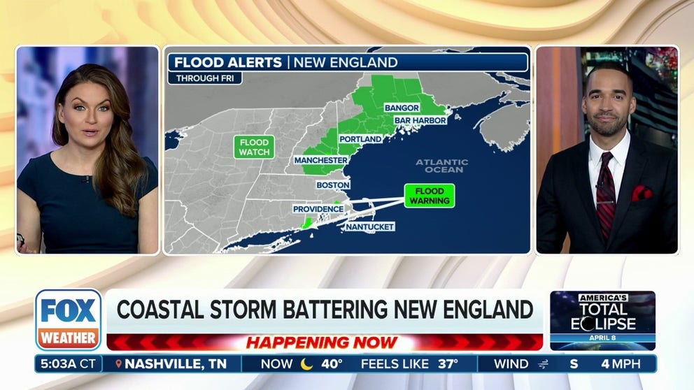 Coastal storm battering New England on Friday | Latest Weather Clips ...