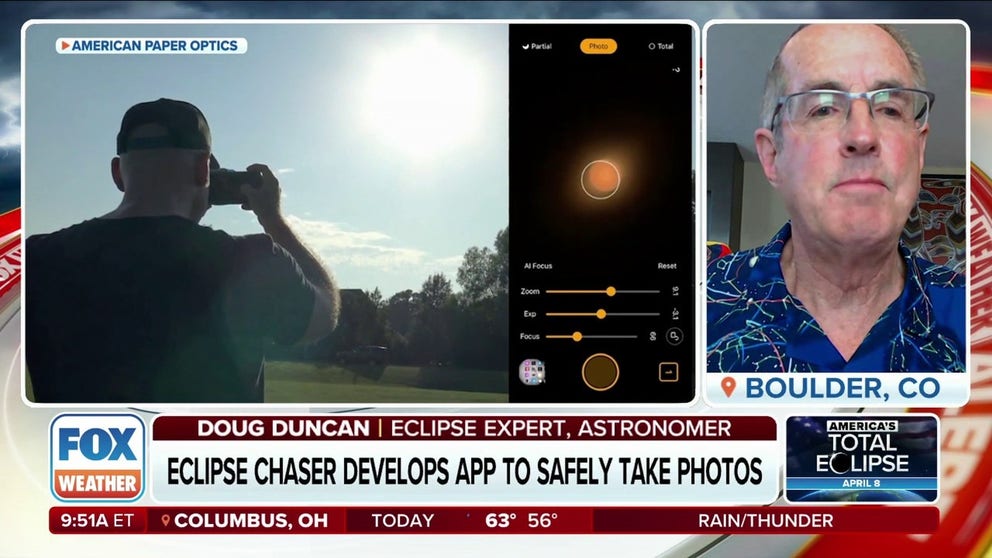 Astronomer and eclipse chaser Doug Duncan explains how you can use a solar filter and an app to capture the April 8th total solar eclipse. 