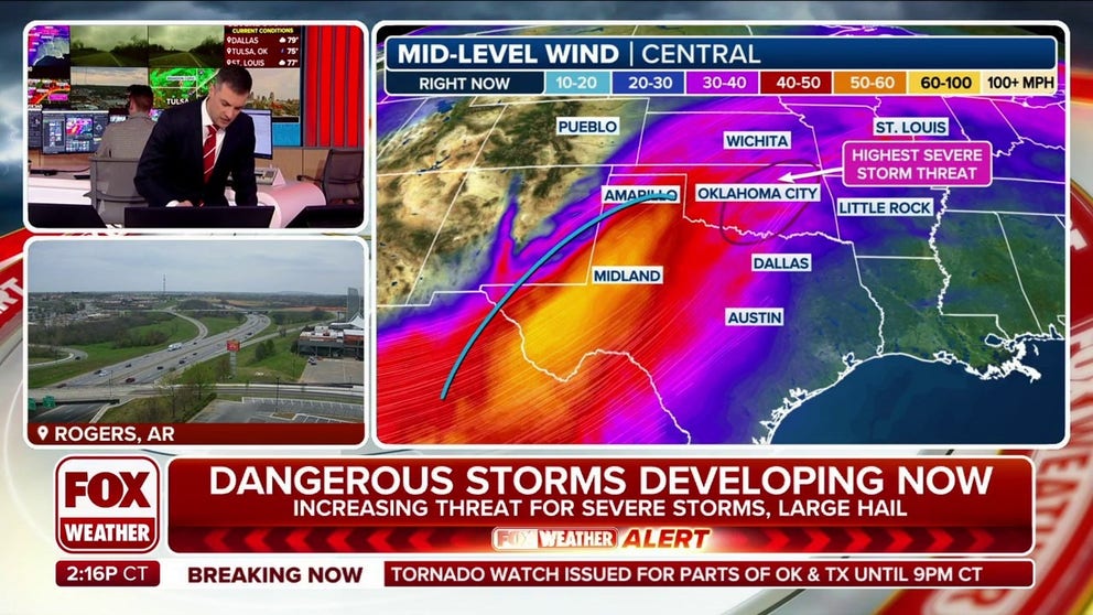 Tornado Watch issued as severe storms erupt in central US | Latest ...