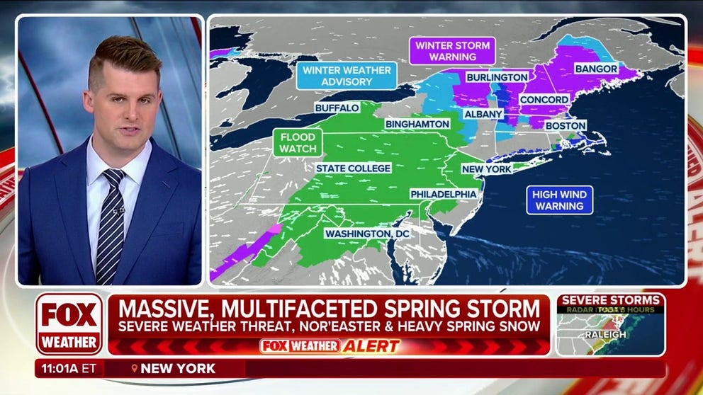 Nor’easter set to lash Northeast with heavy rain, high winds, snow ...