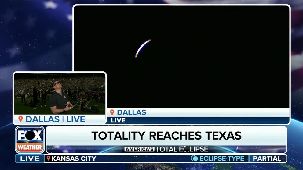 FOX Weather's Stephen Morgan takes us through totality and all the emotions of the phenomenon as darkness descended on Dallas Monday afternoon. Carrie Black of the National Science Foundation joins him. "This was an amazing experience," he said.